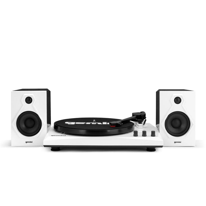 Gemini TT-900 Modern Bluetooth Turntable System with Stereo Speakers - Black / White