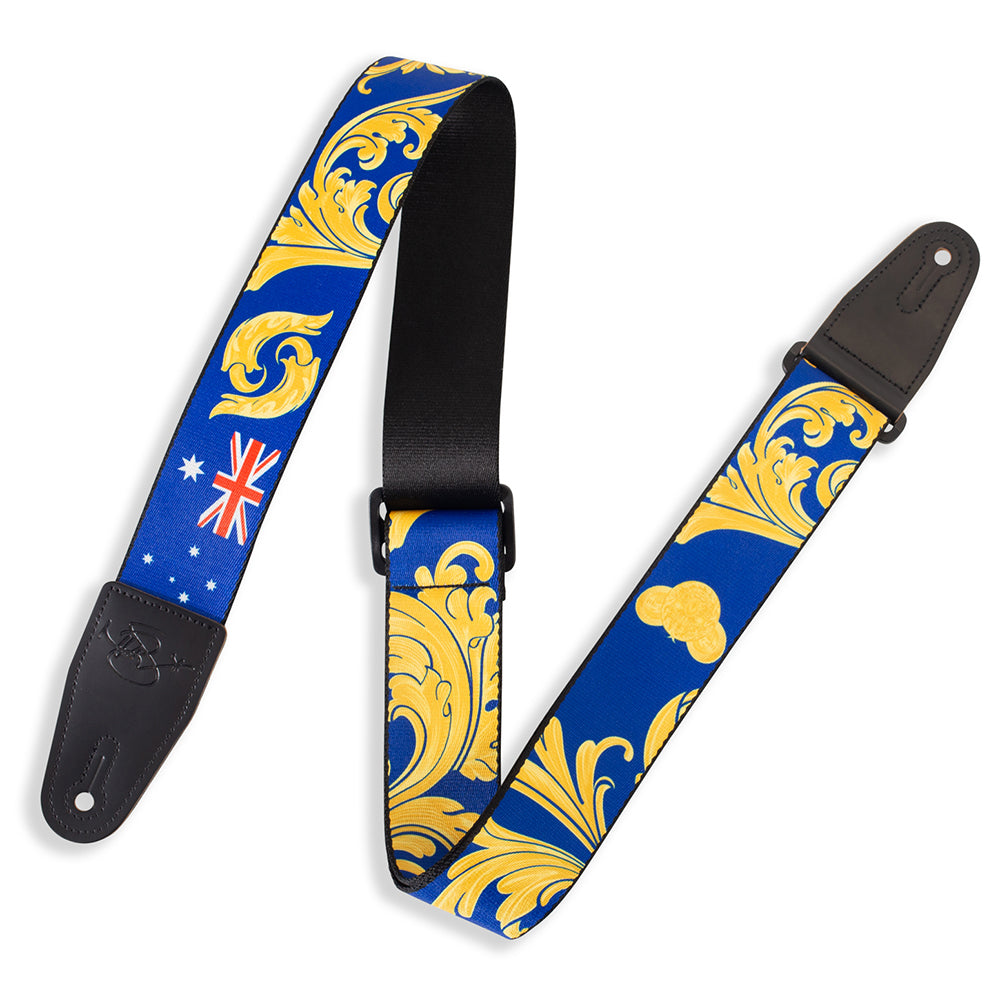 Levy’s MNSP2-002 Nita Strauss Australia Guitar Strap - Blue / Gold