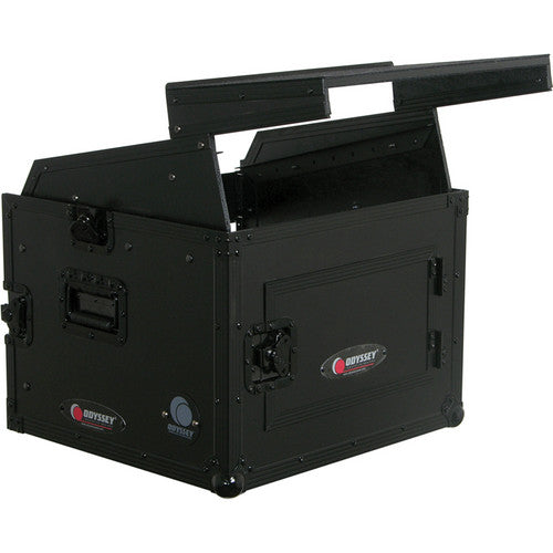 Odyssey FZGS1006BL Black Label Flight Zone Glide Style Combo Rack - 10U Over 6U (Black)