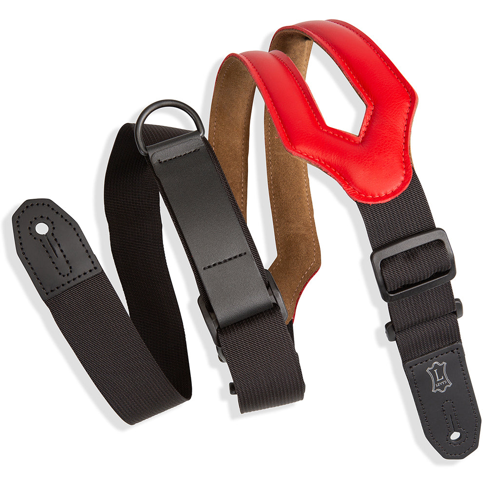 Levy’s MRHSS-RED Right Height Ergonomic Padded Guitar Strap - Red