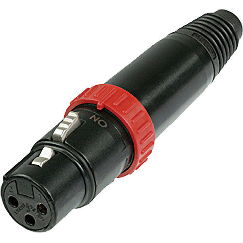 Neutrik NC3FX-S-B - 3 Pin Black Female Inline XLR with Switch and Gold Contacts