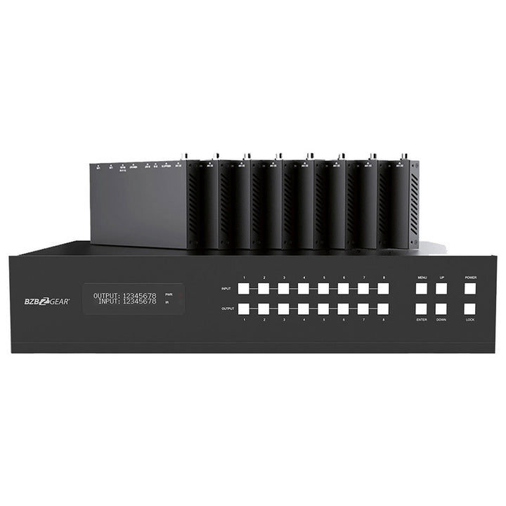 BZBGEAR - 8X8 HDMI and HDBaseT Matrix Switch with Bi-directional IR and ARC Function