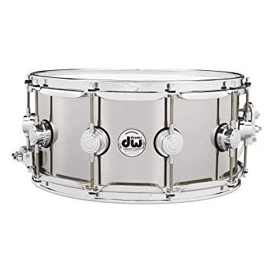 DW Collector's Series Metal Snare Drum Thin 1mm Stainless Steel Smooth Finish - 6.5x14