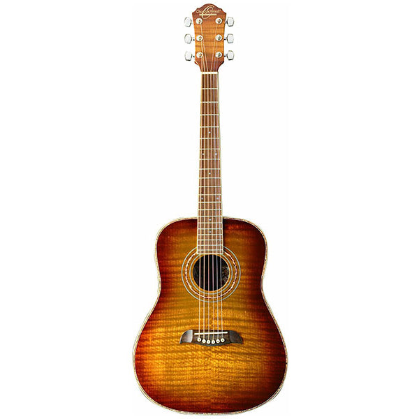 Oscar Schmidt OG1FYS-A Acoustic Guitar 3/4 Size Dreadnought Flame Yellow Sunburst