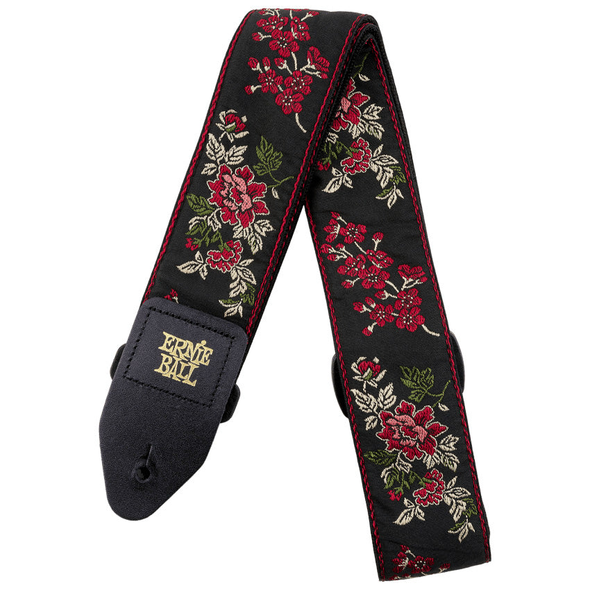 Ernie Ball Jacquard Polypro Guitar Strap - Red Rose