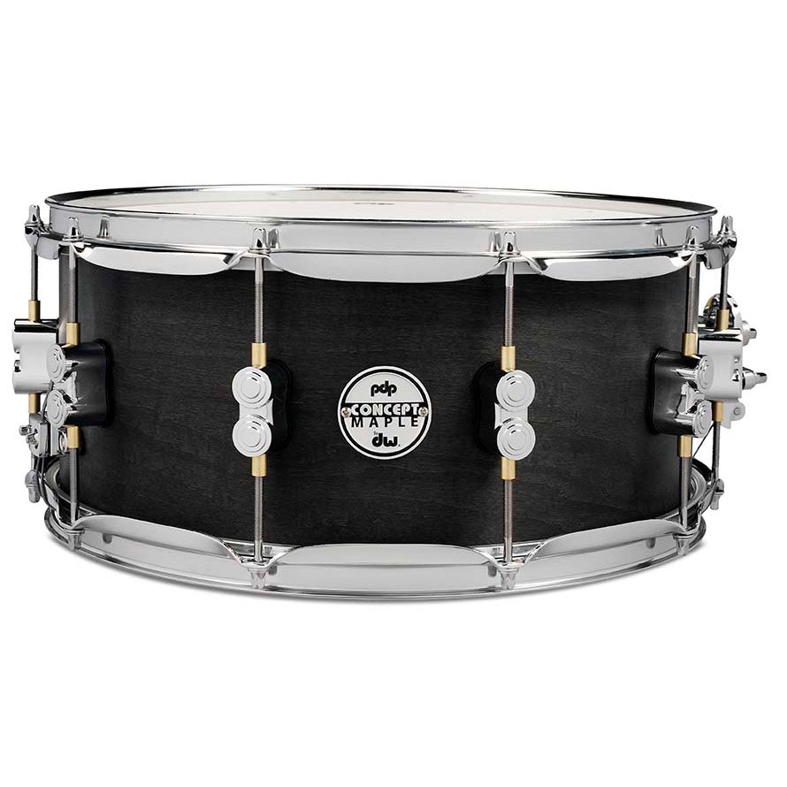 PDP Concept Maple 6.5x14 Snare Drum 10-Ply w/ Black Wax Finish & Chrome Hardware - Satin Black