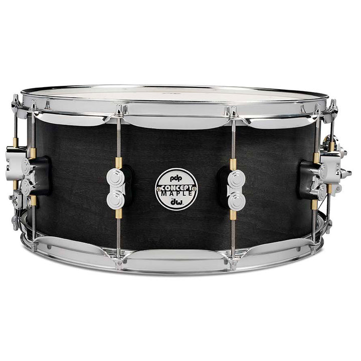 PDP Concept Maple 6.5x14 Snare Drum 10-Ply w/ Black Wax Finish & Chrome Hardware - Satin Black