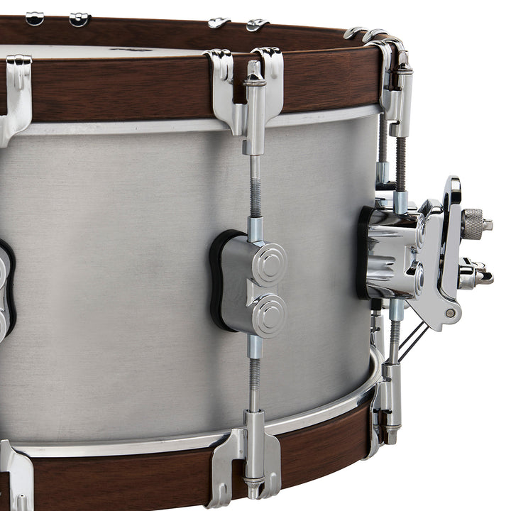 PDP Concept Select 6.5x14 Snare Drum 3mm Seamless Aluminum with Walnut Wood Hoops & Chrome Hardware