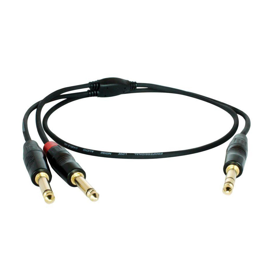Digiflex HIN-1S-2P-15 - 15 Foot Pro Insert Cable -TRS to 2 x Phone Plugs