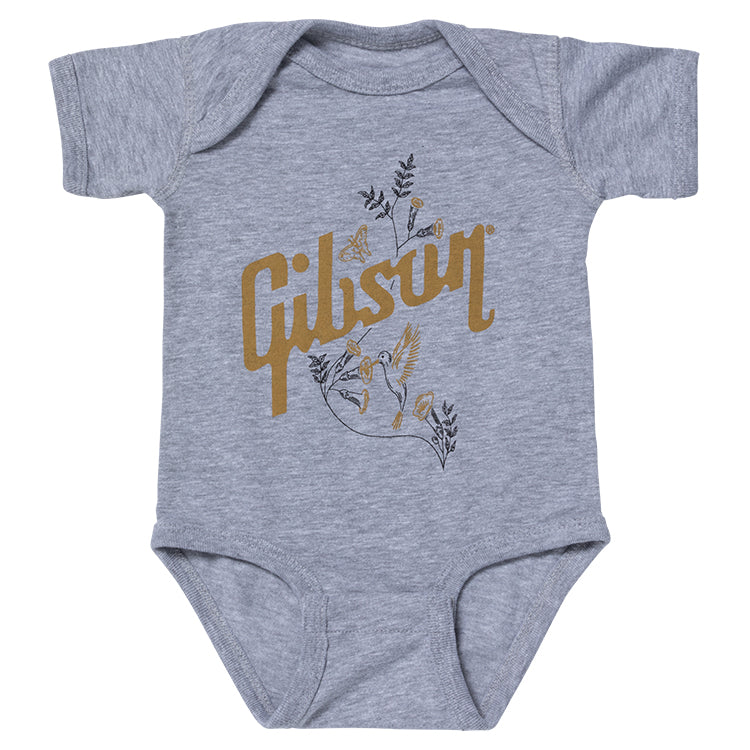 Gibson Hummingbird Onesie (Gray) 3/6M