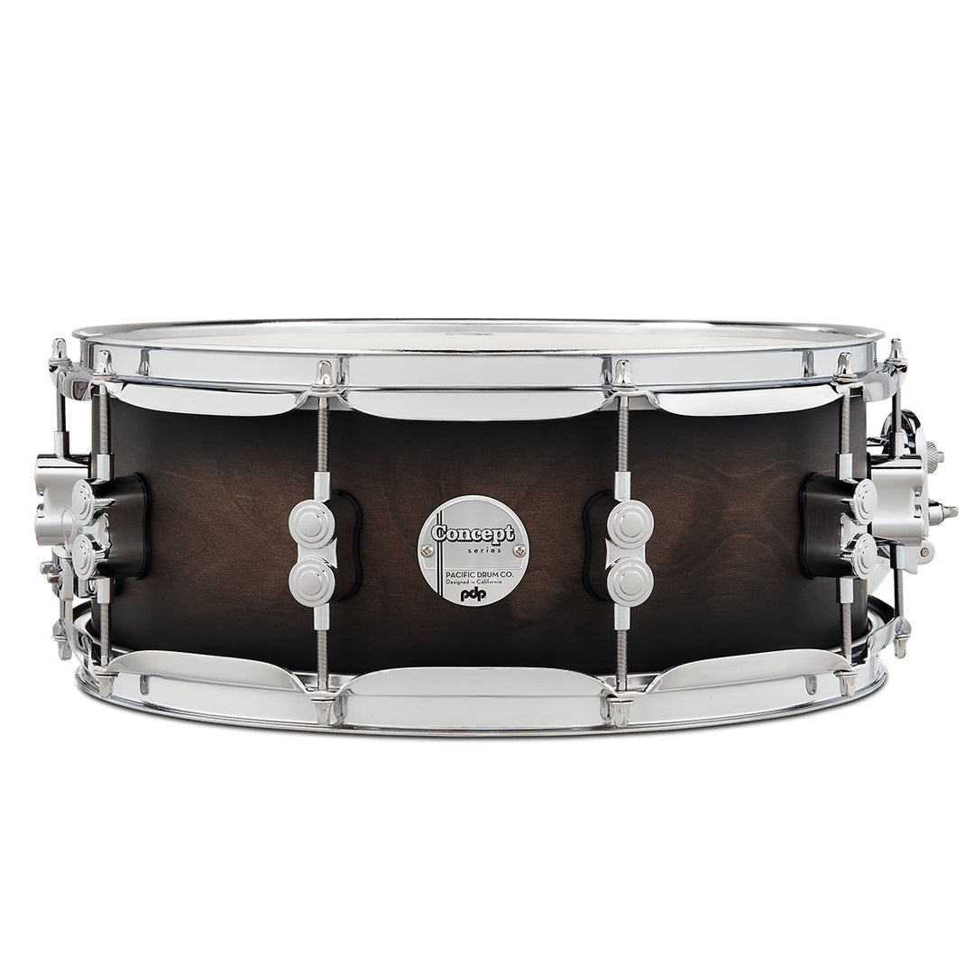 PDP Concept Maple Lacquer 5.5x14 Snare Drum w/ Chrome Hardware - Satin Charcoal Burst