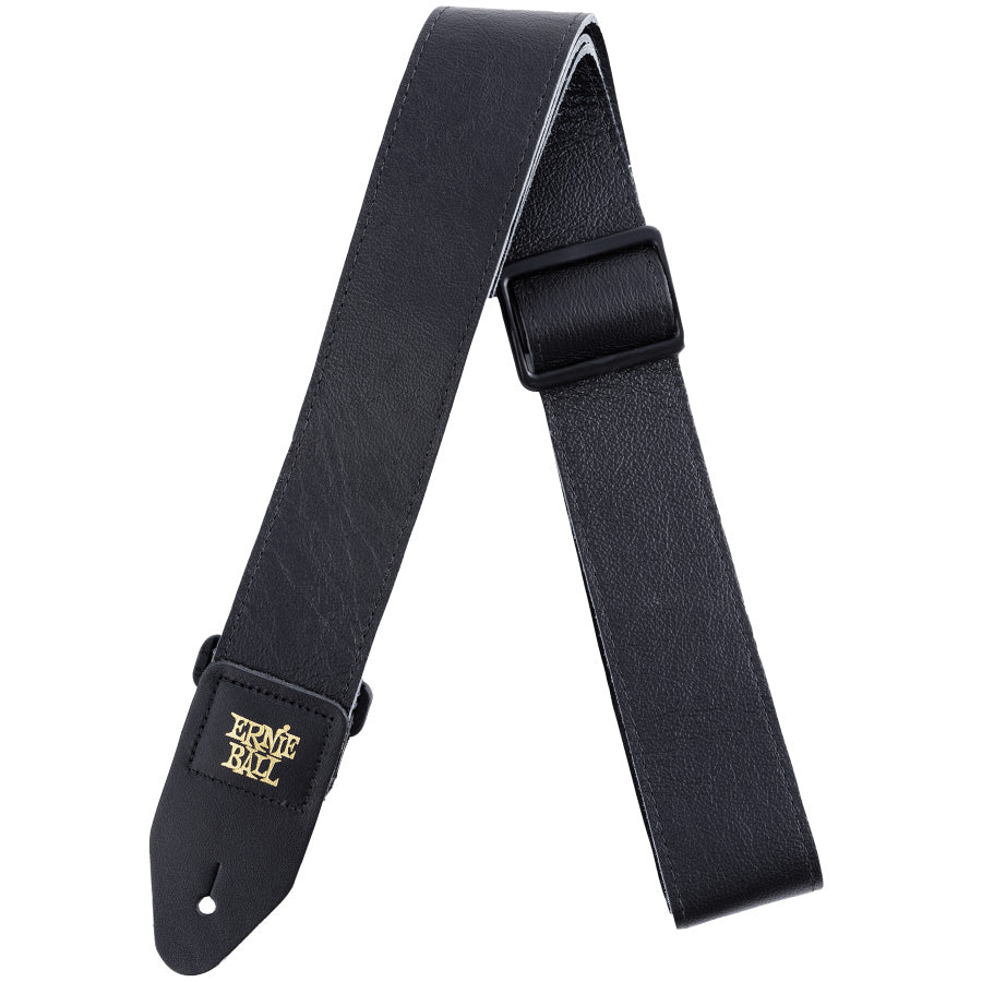 Ernie Ball Tri-Glide 2” Italian Leather Guitar Strap - Black