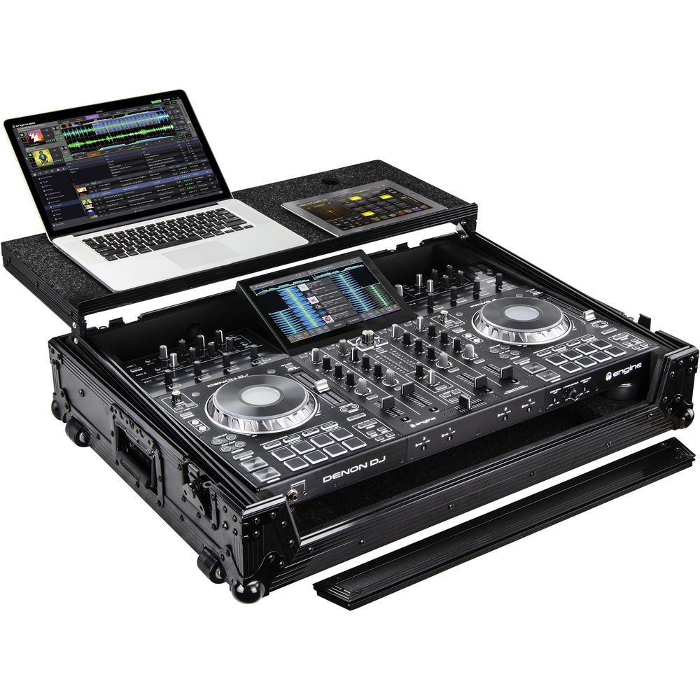 Odyssey FZGSPRIME4 Flight Zone Glide Style Case for Denon Prime 4 DJ Controller - Black Label