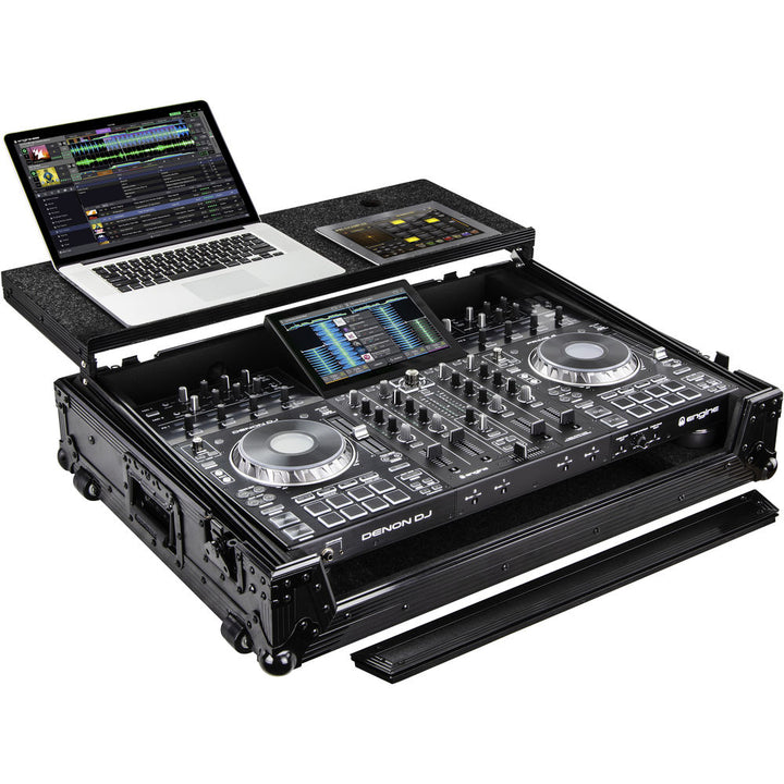 Odyssey FZGSPRIME4 Flight Zone Glide Style Case for Denon Prime 4 DJ Controller - Black Label