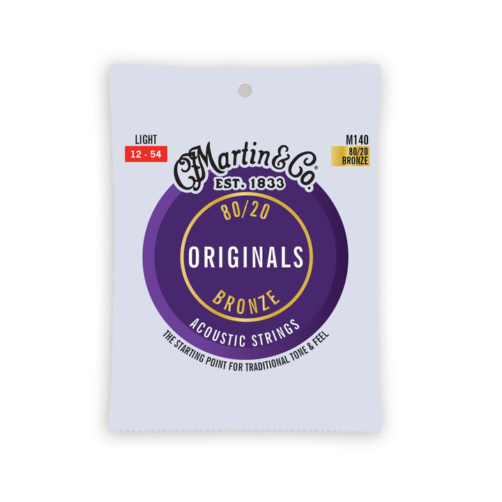 Martin Guitars MA140 80/20 Acoustic Guitar Strings, Light 3 Pack
