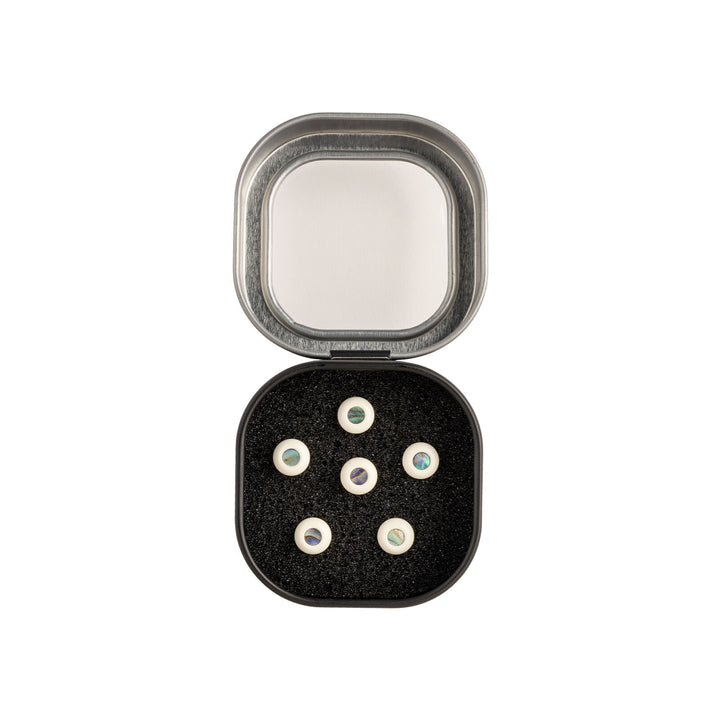 Martin Guitars Pin,Set,Liquid Metal,Bone w/Paua,Tin