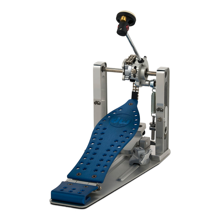 DW CPMCDBL Machined Chain Drive Single w/ Blue Footboard & Heel