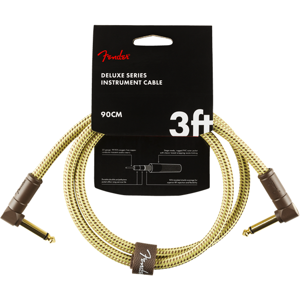 Fender Deluxe Series Instrument Cable, Tweed - 3ft