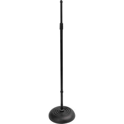 On-Stage MS7201QTR - Quarter-Turn Round Base Threadless Microphone Stand (Black)