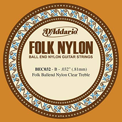 D'Addario BEC032 - SINGLE FOLK CLR NYL 032 BALL