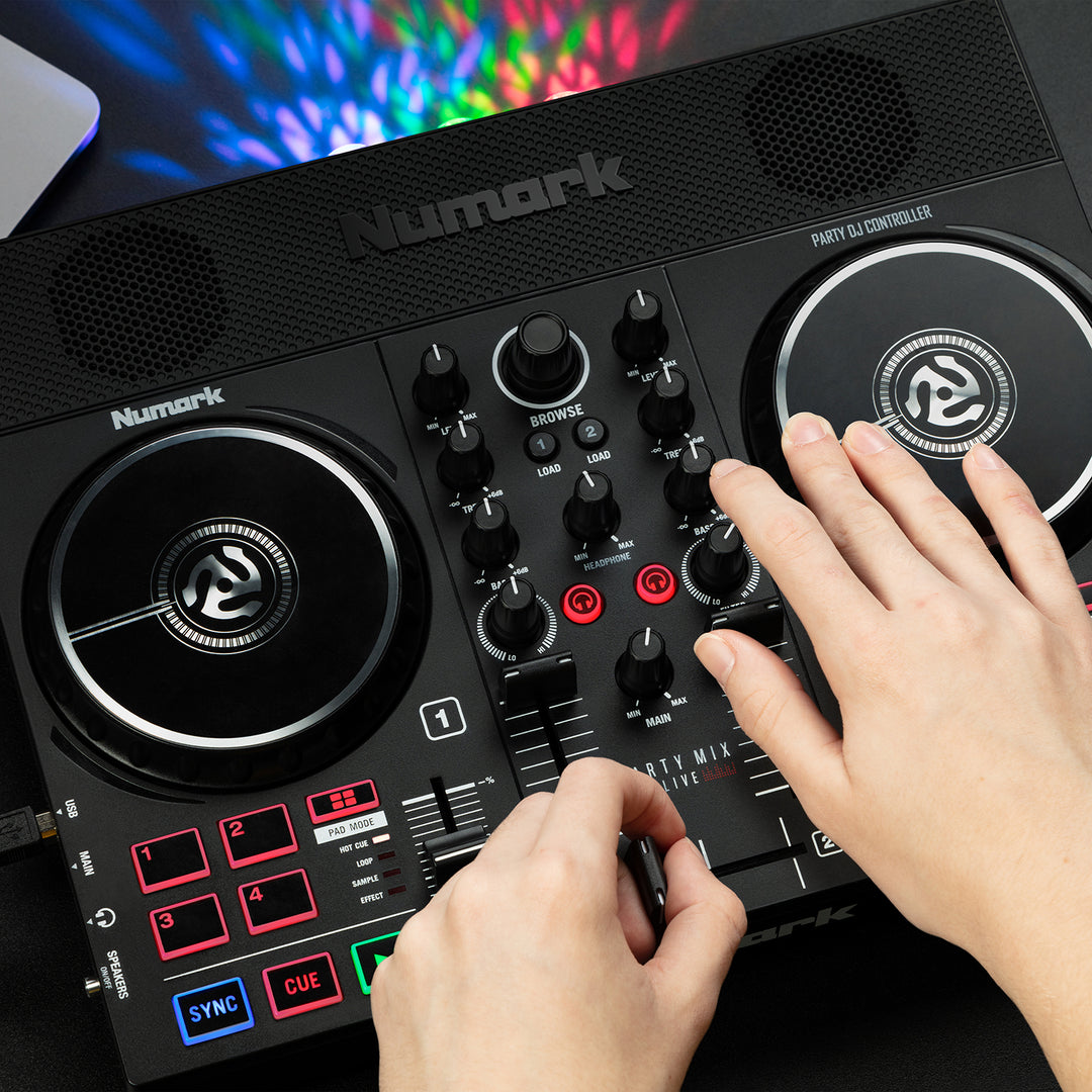 Numark Party Mix Live DJ Controller with Built-In Light Show and Speakers