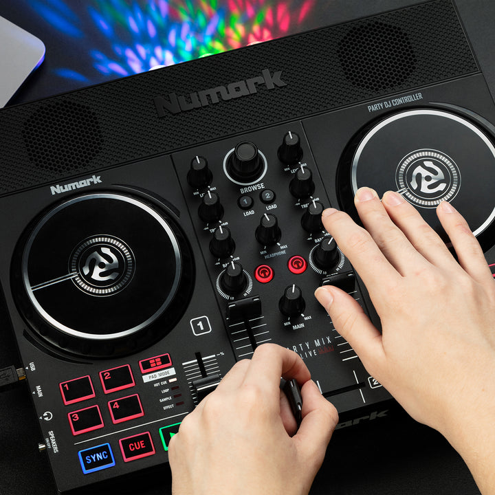 Numark Party Mix Live DJ Controller with Built-In Light Show and Speakers