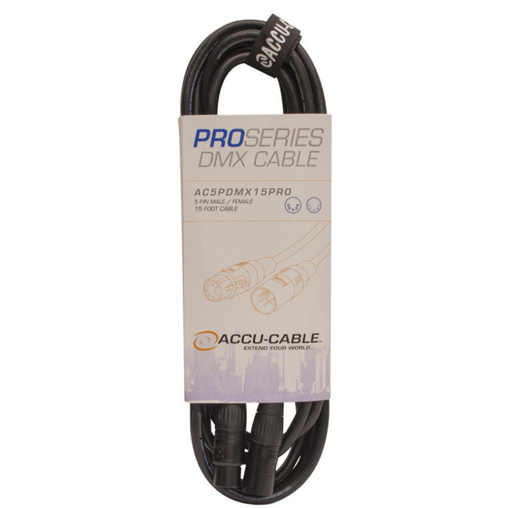 Accu-Cable Professional 3-Pin DMX Cable 15 Feet