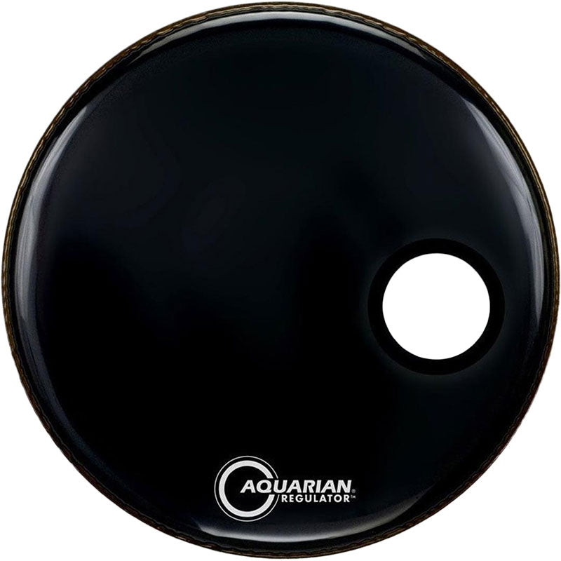 Aquarian RSM16BKT-Aquarian 16''  Regulator RSM Offset Hole Gloss Black W/Tom Hoop