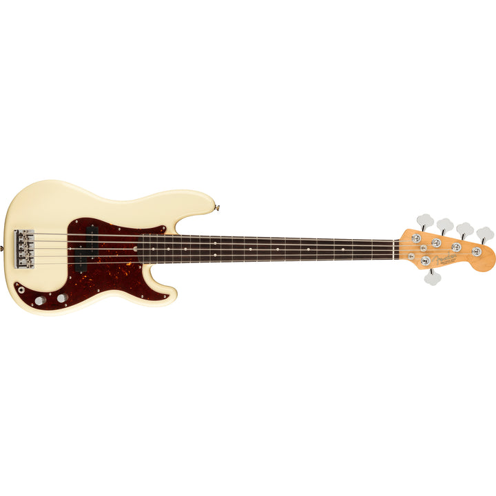 Fender American Professional II Precision Bass V Rosewood Fingerboard Electric Bass Guitar - Olympic White