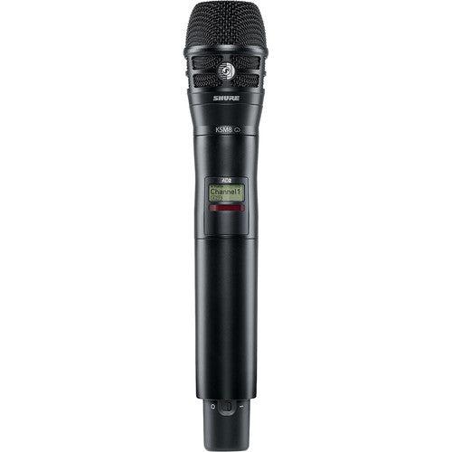 Shure AD2/K8B-G57 Digital Handheld Wireless Microphone Transmitter with KSM8 Capsule 470 to 616 MHz - Black