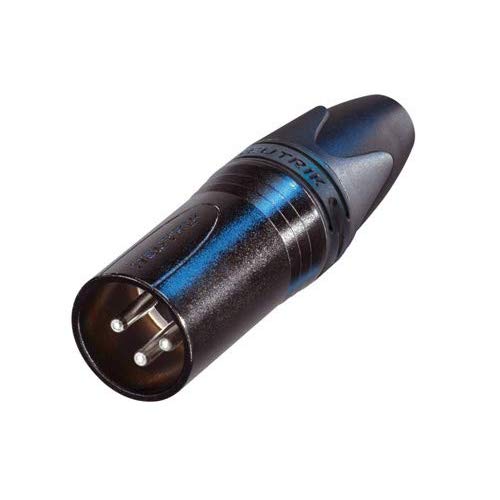 Neutrik NC3MXX-BAG-D - 3 Pin Black Male Inline XLR Disassembled w/Silver Contacts