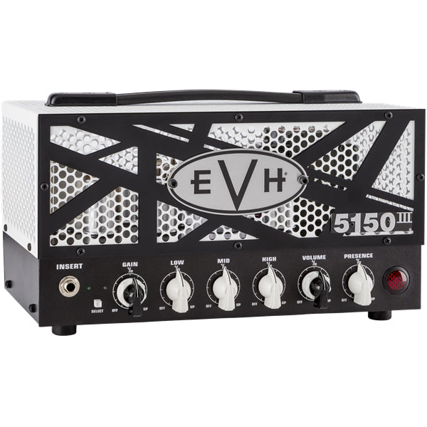 EVH 5150III 15W LBXII Guitar Amp Head - White Grille w/ Black Stripes and Black Front Control Panel