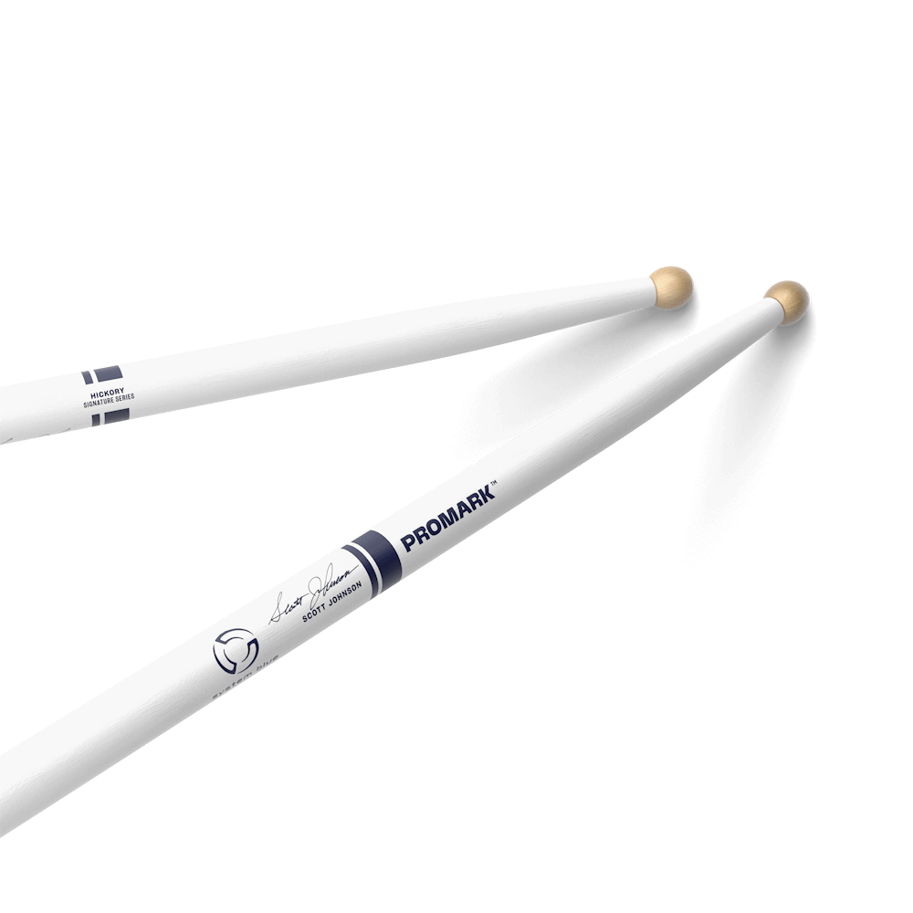 Promark TXDC17W-WHITE-Promark Scott Johnson Signature Marching Snare Sticks -White