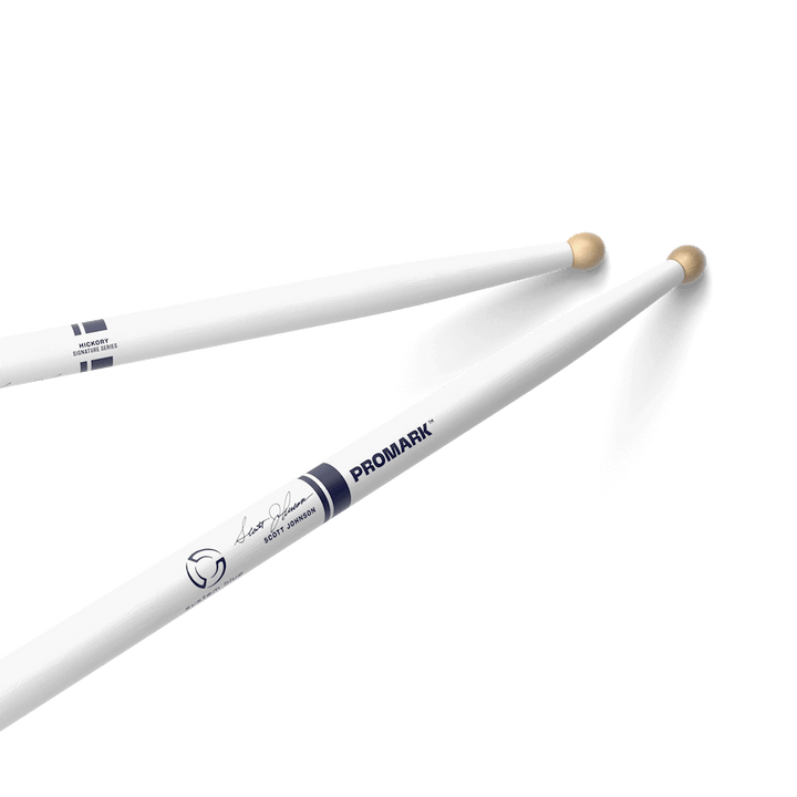 Promark TXDC17W-WHITE-Promark Scott Johnson Signature Marching Snare Sticks -White