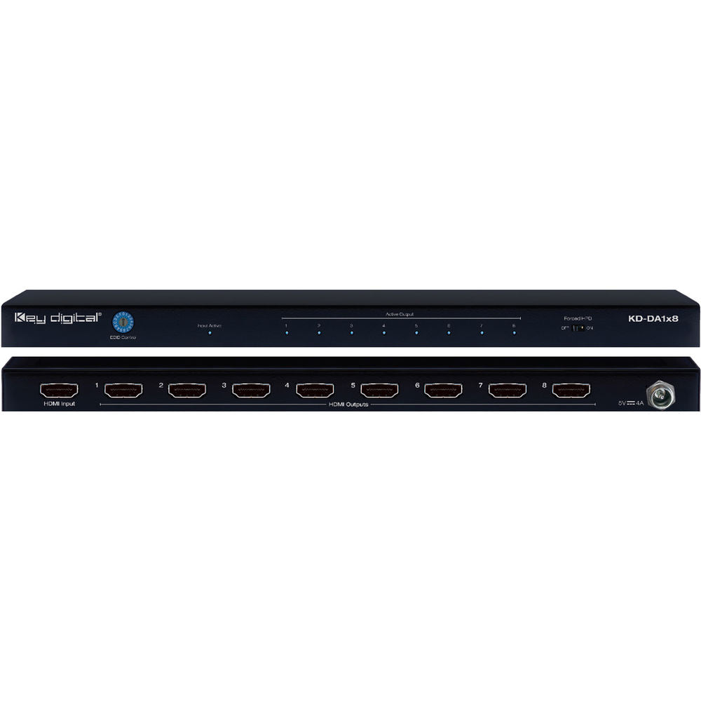 Key Digital KD-DA1x8 1x8 4K HDMI Distribution Amplifier with HDR10 & HDCP 2.2