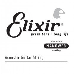 Elixir 15123 Acoustic Guitar String NANOWEB Coated .023