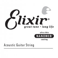 Elixir 14124 Acoustic Guitar String Phosphor Bronze NANOWEB Coated .024