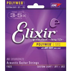 Elixir 11025 Acoustic Guitar 6 String POLYWEB Coated Light .-11 - .052