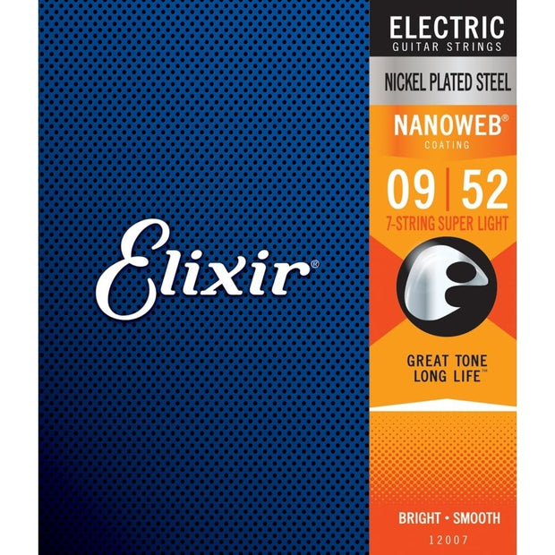 Elixir Electric Guitar 7 String Super Light 9-52