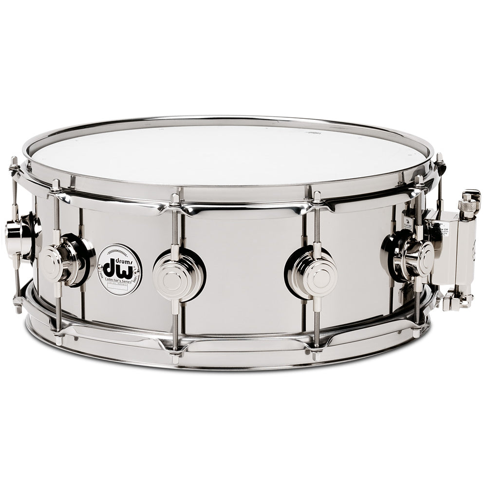DW Collector's Series Metal Snare Drum Thin 1mm Stainless Steel Smooth Finish - 4.5x14