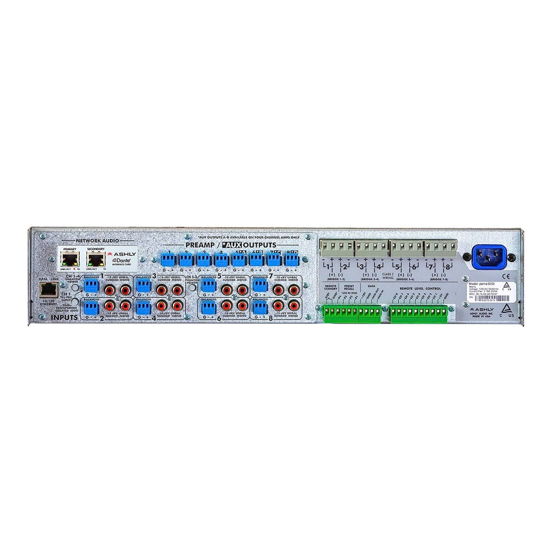 Ashly pema 8250.70 8x8 Processor+8ch Amp (250w/ch@70V)