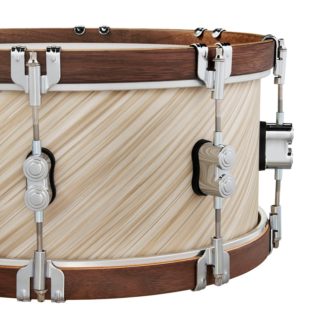 PDP PDLT6514SSTI - LTD Twisted Ivory with Walnut Hoops Snare - 6.5x14  (Available Only for 2021)