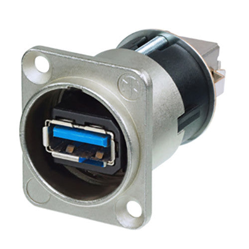 Neutrik NAUSB3 - Nickel Panel Mount USB3.0 Jack -Feedthrough