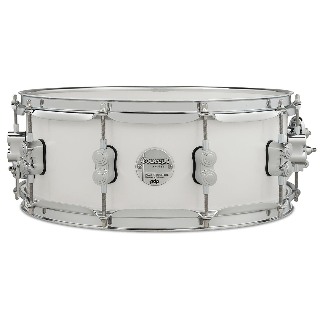 PDP Concept Maple Lacquer 5.5x14 Snare Drum w/ Chrome Hardware - Pearlescent White