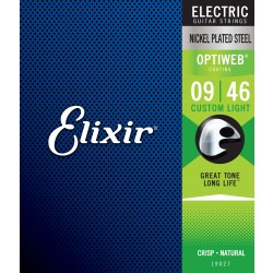 Elixir 19027 Electric Guitar String Optiweb Custom Light 9-46