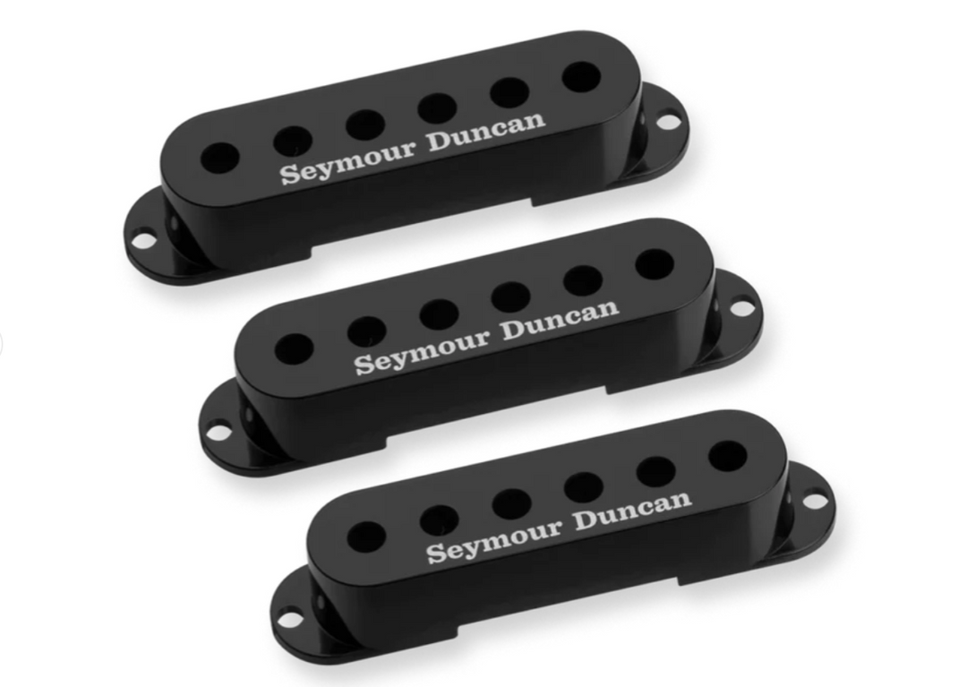 Seymour Duncan Strat Cover Black Pack of 3 with Logo