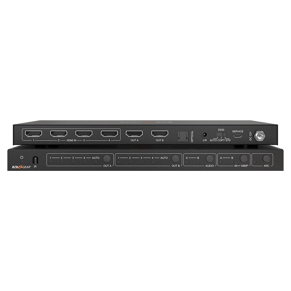 BZBGEAR - 4X2 HDMI 4K 60Hz 18Gps Matrix Switcher with Audio/Downscaling Support