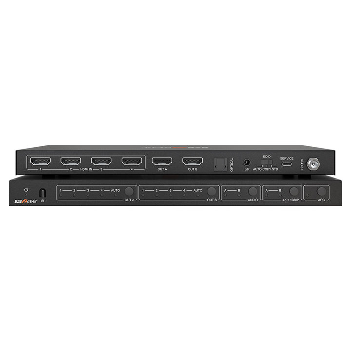 BZBGEAR - 4X2 HDMI 4K 60Hz 18Gps Matrix Switcher with Audio/Downscaling Support