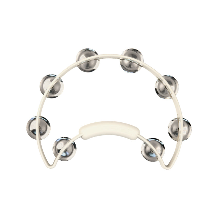 Rhythm Tech RT1220 Solo Tambourine - White w/ Nickel Jingles