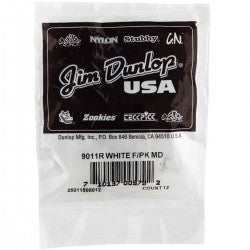 Dunlop JD9011R Fngrpks Plstc White Med 12/Pk